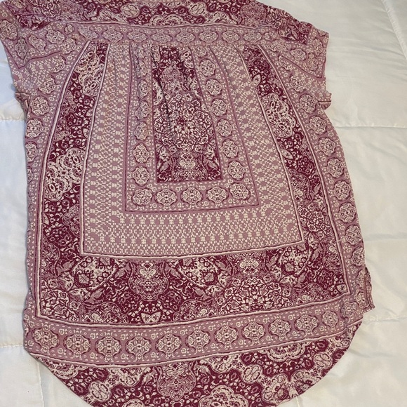 Lucky Brand Maroon and Light Pink Blouse - Picture 5 of 5